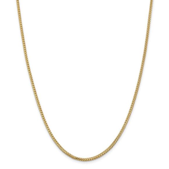 2mm, 14k Yellow Gold, Solid Franco Chain Necklace, 24 Inch - Picture 3 of 8